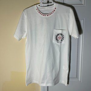 Chrome hearts White Pocket Logo Tshirt S Neck Logo + Back Logo